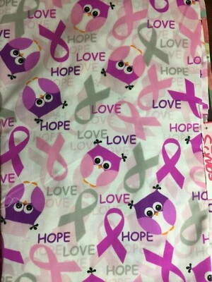 SCRUB TOP SIZES: XS, S, M, L, OWLS PINK RIBBON BC NWT NURSE MEDICAL VET CNA Owl - Image 1 of 4