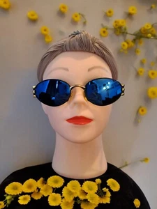 Sunsweet Vintage Designer Sonnenbrille blau verspiegelt getönte Dekor Arme CE MOD 1278  - Bild 1 von 17