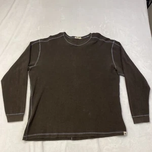 Jake Agave Thermal Shirt Mens XL Brown Waffle Weave Supima Cotton Full Cut Lux - Foto 1 di 11