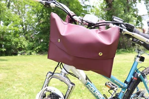 burgundy SMALL bicycle bike handlebar bag vintage cruiser style water-resistant - Picture 1 of 8