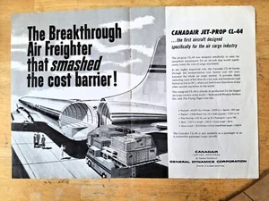 CANADAIR Vintage Ad Jet Prop CL-44 Swing Tail 2 Page measures 11in X 16in - Picture 1 of 1