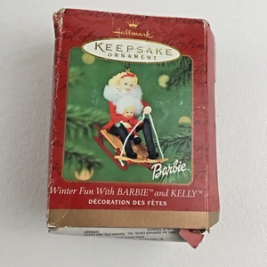 Hallmark Keepsake Christmas Tree Ornament Winter Fun With Barbie & Kelly Vintage - Picture 1 of 6