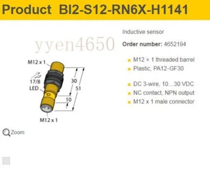 Original BI2-M12-RN6X-H1141 4652194 Inductive sensor NPN #E7 - Bild 1 von 4