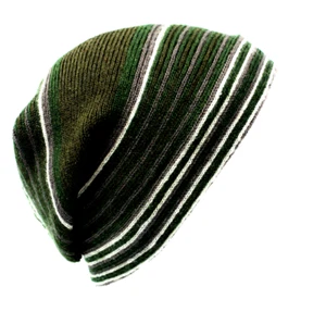 Beanie Strickmütze Damen Herren Mütze mehrfarbig-grün reine Wolle - Bild 1 von 2