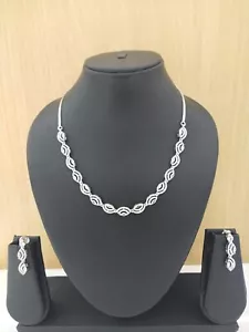 Indiano Matrimonio Placcato Argento Gioielli Cz Americana Diamante Regalo Feste - Foto 1 di 3