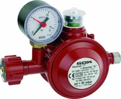 GOK Herdanschluss-Set Propangas 50 mbar Anschluss Gas-Herd inkl. 2m Gasschlauch