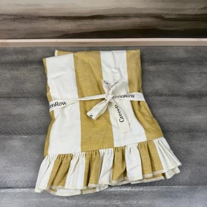 GreenRow Cabana Stripe Pillow Cover Only 20”x20” Yellow Ivory NWOT - Picture 1 of 6