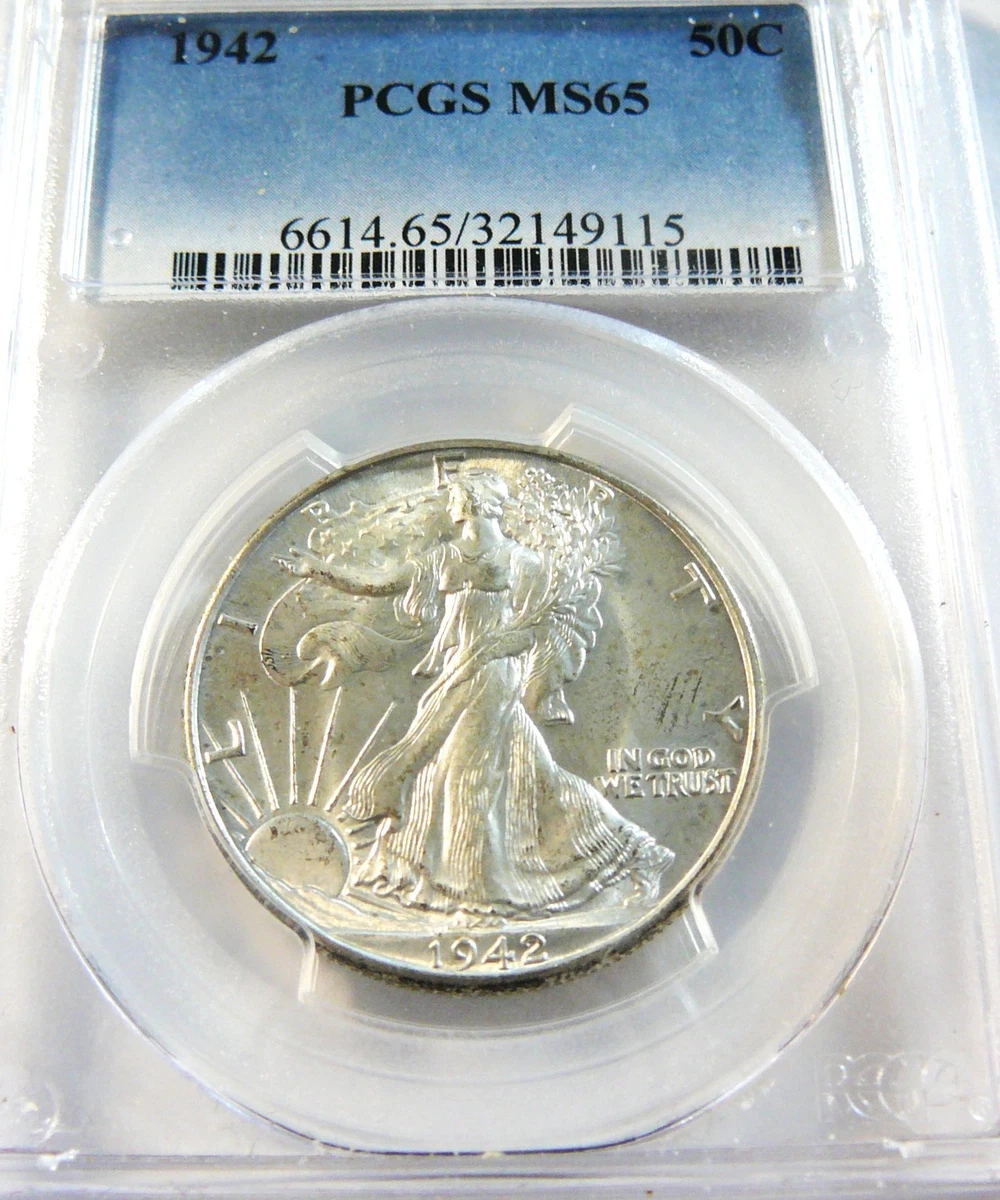 MS 65 Graded 1942 Year Liberty Walking Half Dollars (1916-1947