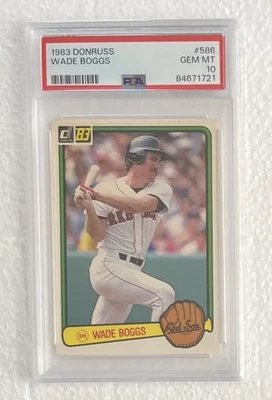 1983 Donruss Wade Boggs #586 RC PSA 10 Boston Red Sox HOF - Image 1 of 2