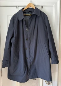 Ralph Lauren Trench OverCoat Mens Large Removable Lining Rain Coat Blue 44L - Picture 1 of 11
