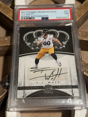 2017 Panini Preferred Crown Royale Rookie Autographs Auto TJ T.J. Watt PSA 7 NM - Image 1 of 2