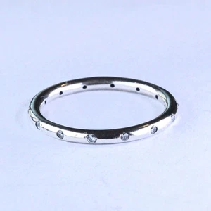 Original Pandora Sterling Silber schlichter funkelnder Band CZ Ring 190945CZ - Größe 54 - Bild 1 von 2