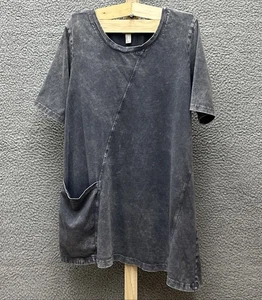 Camiseta LOGO by Lori Goldstain Mujer M Gris Asimétrica Alto Bajo Top Bolsillo - Imagen 1 de 8