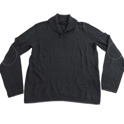 Suéter Hugo Boss Cuello Chal Hombre Talla M Gris Algodón Cachemira Manga Larga Foto 1 de 4