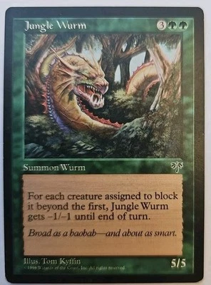 MTG Magic The Gathering Card Jungle Wurm Summon Wurm Green Mirage 1996 - Image 1 of 2