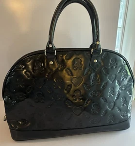 Loungefly Embroidered Sugar Skull Tote Dome Bag Black Faux Leather Rare - Bild 1 von 7