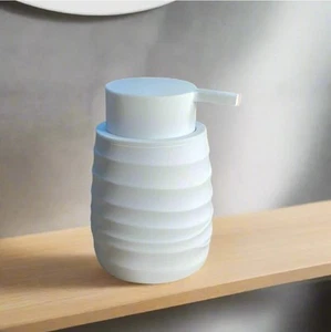 White Hand Soap Dispenser with No Rust Pump for Bathroom and Kitchen - Picture 1 of 5