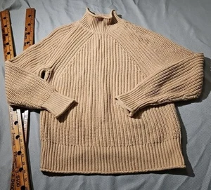 Maglione J Crew uomo piccolo beige girocollo casual preppy remi spesso pesante - Foto 1 di 11
