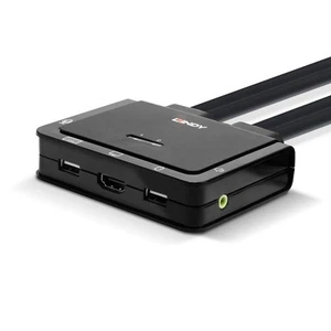 LINDY 2 Port HDMI 2.0, USB 2.0 & Audio Cable KVM Switch, 42345 HDMI 2.0, USB 2.0 - Bild 1 von 9