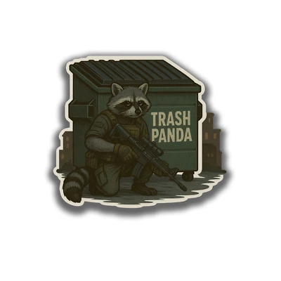 Trash Panda Sticker 4 inch Vinyl Decal Outdoor Safe Tactical Raccoon Waterproof - Image 1 of 2