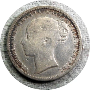 elf Great Britain Shilling 1875 Silver Victoria Die No. 23 - Picture 1 of 2
