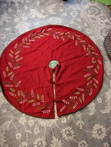 Gonna ad albero 44" in lana rossa foderata look semplice pesante - Foto 1 di 4