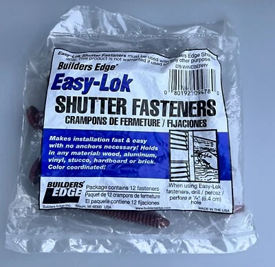 Builders Edge 3 in. Easy Lock Shutter Fasteners Total Of 12 Fasteners Brand New - Image 1 of 2