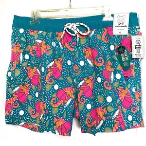 Party Pants Turquoise Karma Chameleon Swim Trunks Board Shorts XL $59.95 NWT🔥 - Picture 1 of 8