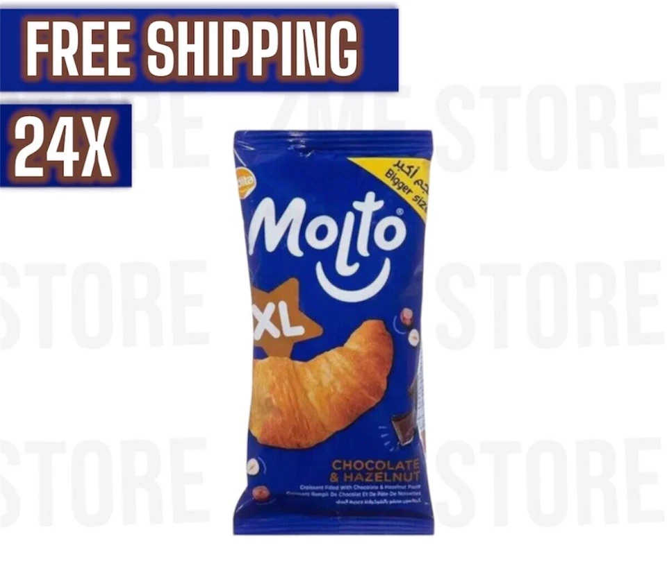 24 PCS Molto XL Chocolate & Hazelnut Croissant 25g  مولتو  Great Taste - Image 1 of 1