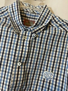 Pennington & Bailes Men’s UNC Chapel Hill Tar Heels Plaid Blue Button Up Shirt M - Picture 1 of 12