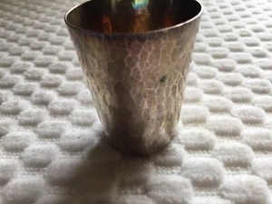 TERRIFIC HAND HAMMERED STERLING SHOT CUP JIGGER - Picture 1 of 14