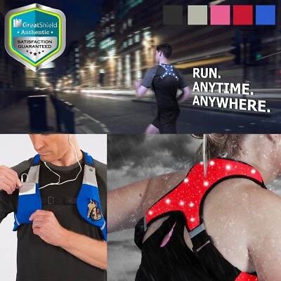 Reflective Waterproof LED Light Safety Vest Outdoor Running Cycling Biking Night - Image 1 of 4
