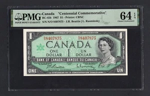 Canada One Dollar 1967 BC-45b"Centennial Commemorative" Uncirculated Grade 64 - Picture 1 of 2