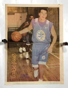 Vintage 1990's Gur Shelef Poster Maccabi Tel Aviv Israel Magazine Basketball - Picture 1 of 1