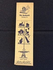 Children's Book Club Education Center Columbus Ohio Vtg Bookmark - Picture 1 of 2