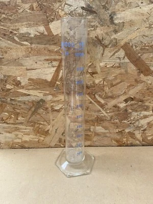 Ancienne Éprouvette Graduée SIMAX Verre Cylindre Outil Laboratoire Vintage #B209 - Photo 1/4