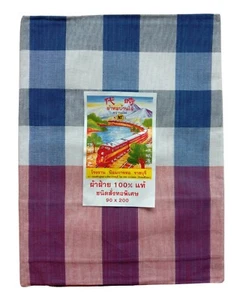 Thailand Loincloth "Pha Kao Ma" Cotton Fabric Textile Hand Craft & Hand Woven - Picture 1 of 21