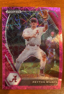 Peyton Wilson 2021 Panini Draft Picks Pink Velocity Prizm SP Rookie Card