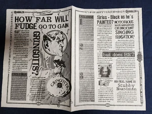 Harry Potter Original Film Requisite Quibbler Seiten mit Schwarz und Fudge - Bild 1 von 8