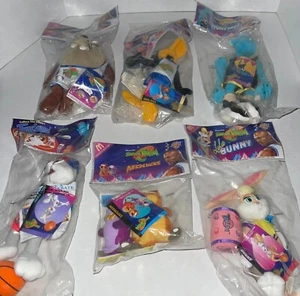 McDonalds Space Jam Tune Squad 1996 peluche juego completo de 6 nuevo en paquete sellado vintage - Imagen 1 de 11