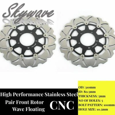 Front Brake Disc Rotors For Kawasaki Z 1000 Ninja ZX14R GTR 1400 ABS Concours 14 - Image 1 of 4