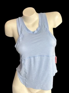 Free People Movement Silver Fodera Tempo Tank Azzurro Medio - Nuovo con etichette - Foto 1 di 11