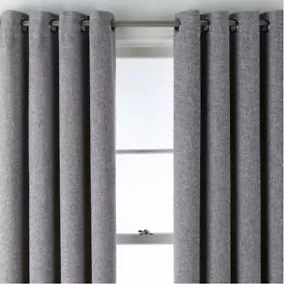 (2) JCP Sullivan Blackout Grommet Charcoal Heather Black Curtain Panels 50 x 84 - Picture 1 of 6