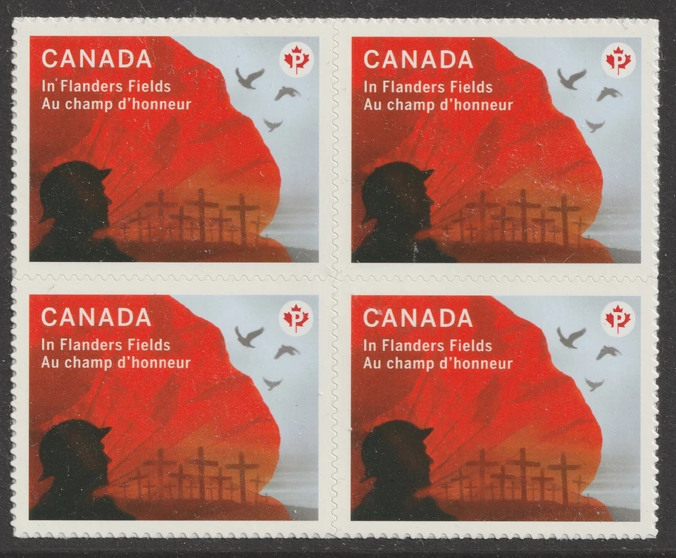 Canada 2836 In Flanders Fields P block 4 MNH 2015 - Image 1 of 1