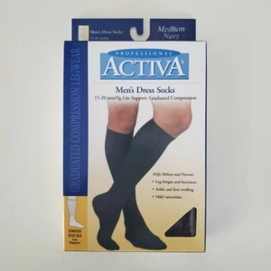 Calze eleganti a compressione supporto leggero Activa 15-20 mmHg colore navy / taglia media - Foto 1 di 3