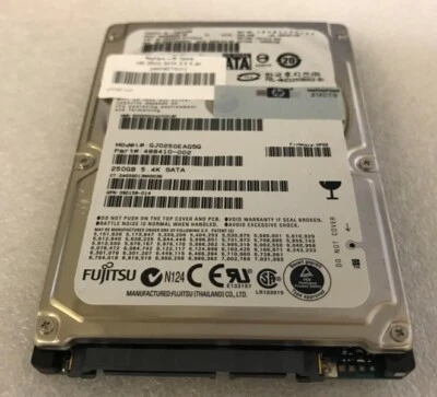 HP 250GB 2.5" SATA 5.4K RPM hard drive 488410-002 460427-001 MHZ2250BS - Image 1 of 2