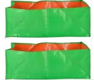 Grow Green Rectangular HDPE 24""x12""x12"" Inches Grow Bags for Home Gardenin - Picture 1 of 6