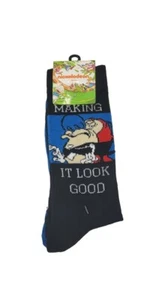 Nickelodeon Two Pair Crew Socks Ren and Stimpy Size 6.5 - 12 Retro 90s NEW - Picture 1 of 2