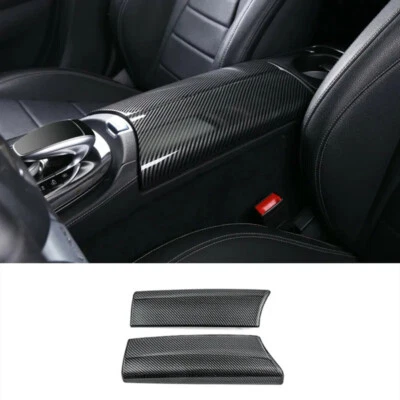 For Mercedes Benz E Class W213 2016-23 Carbon Fiber Center Armrest Box Cover ABS Foto 1 de 4