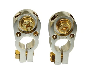 2 PIEZAS Terminal de batería enchapado en oro 2X8GA Poste de batería de automóvil SKBT-038 - Imagen 1 de 2